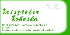 krisztofer rohoska business card